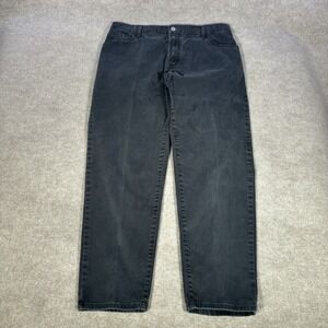 Vintage Levis 550 Jeans Womens 16 Relaxed Fit Tapered Black Denim Stretch Y2K